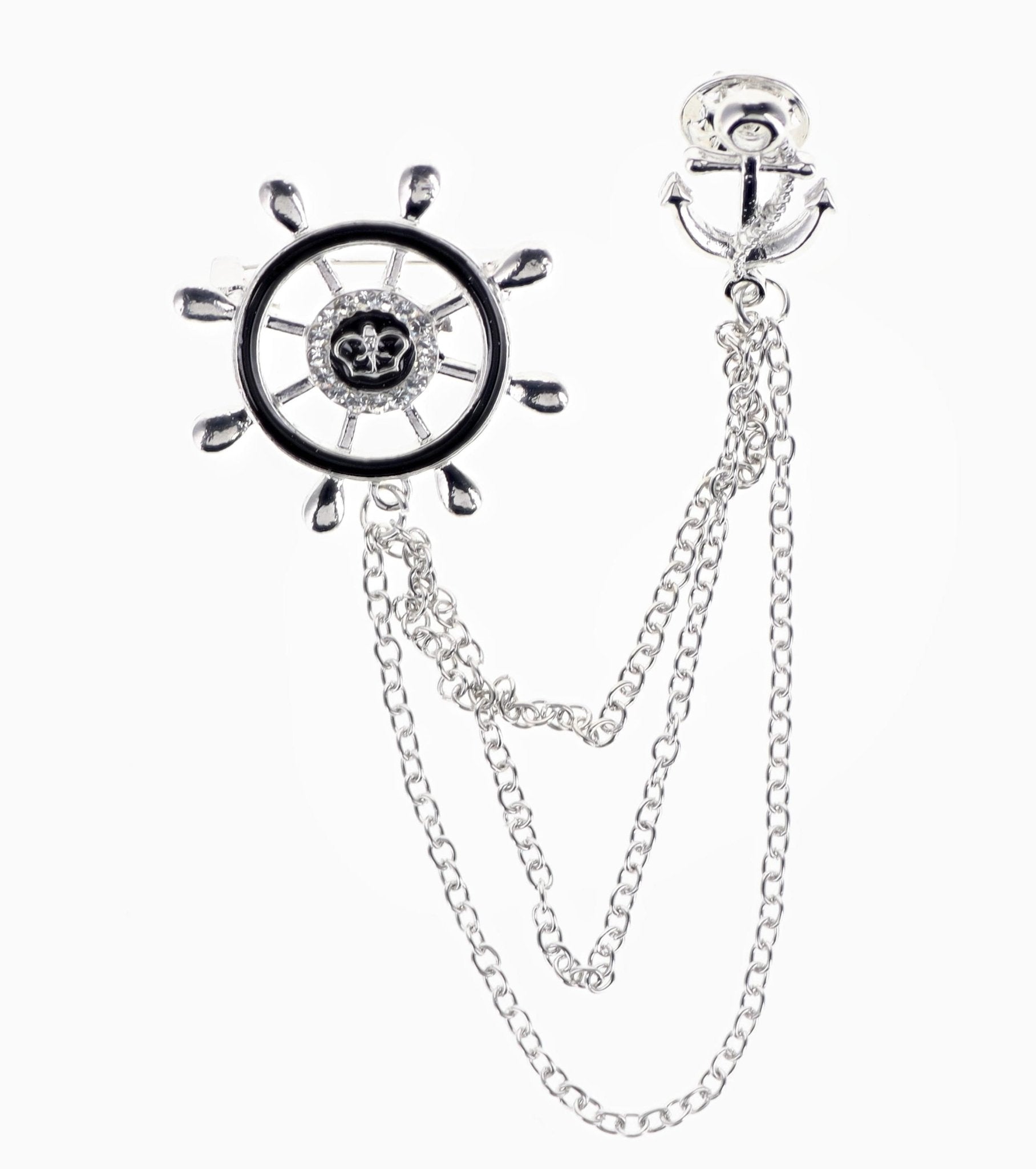 Vittorio Vico Men's Design Brooch in Gift Box - brooch - shipwheel - gold - Classy Cufflinks
