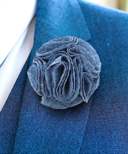 Vittorio Vico Men's Formal Solid Rose Seersucker Flower Lapel Pin: Flower Pin Suit Accessories Pins for Suit or Tuxedo - flower - 1203 - Classy Cufflinks