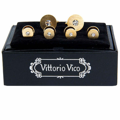 Vittorio Vico Men's Gold Cufflink & Stud Sets in Gift Box