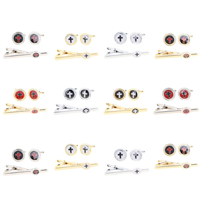 Men's Cufflink & Tie Bar Set | Vittorio Vico - 12-Pack Gold & Silver Finish -