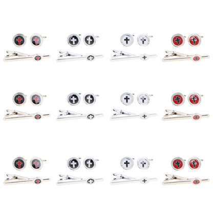 Men's Cufflink & Tie Bar Set | Vittorio Vico - 12-Pack Silver Finish -