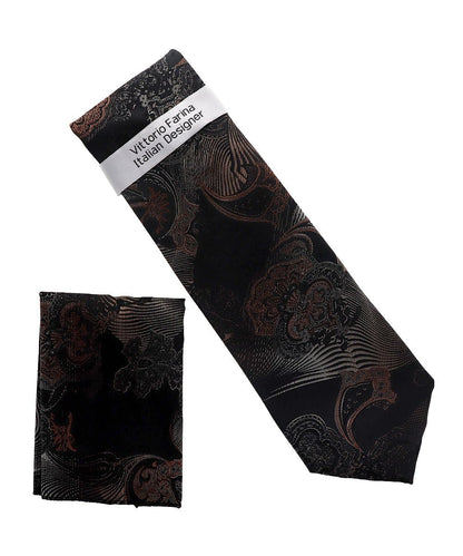 Vittorio Farina Men's Paisley Design Necktie & Pocket Square - NH-D_1462 - Classy Cufflinks