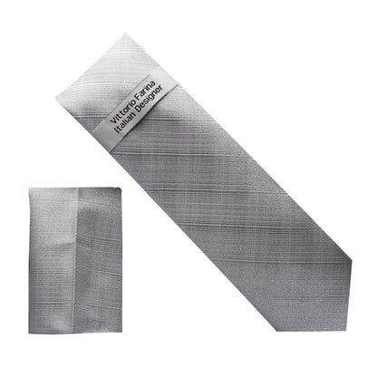 Vittorio Farina Men's Metallic Necktie & Pocket Square - NH - M_39 - Classy Cufflinks