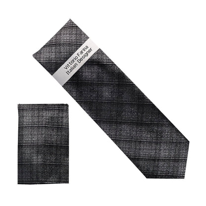 Vittorio Farina Men's Metallic Necktie & Pocket Square - NH - M_41 - Classy Cufflinks
