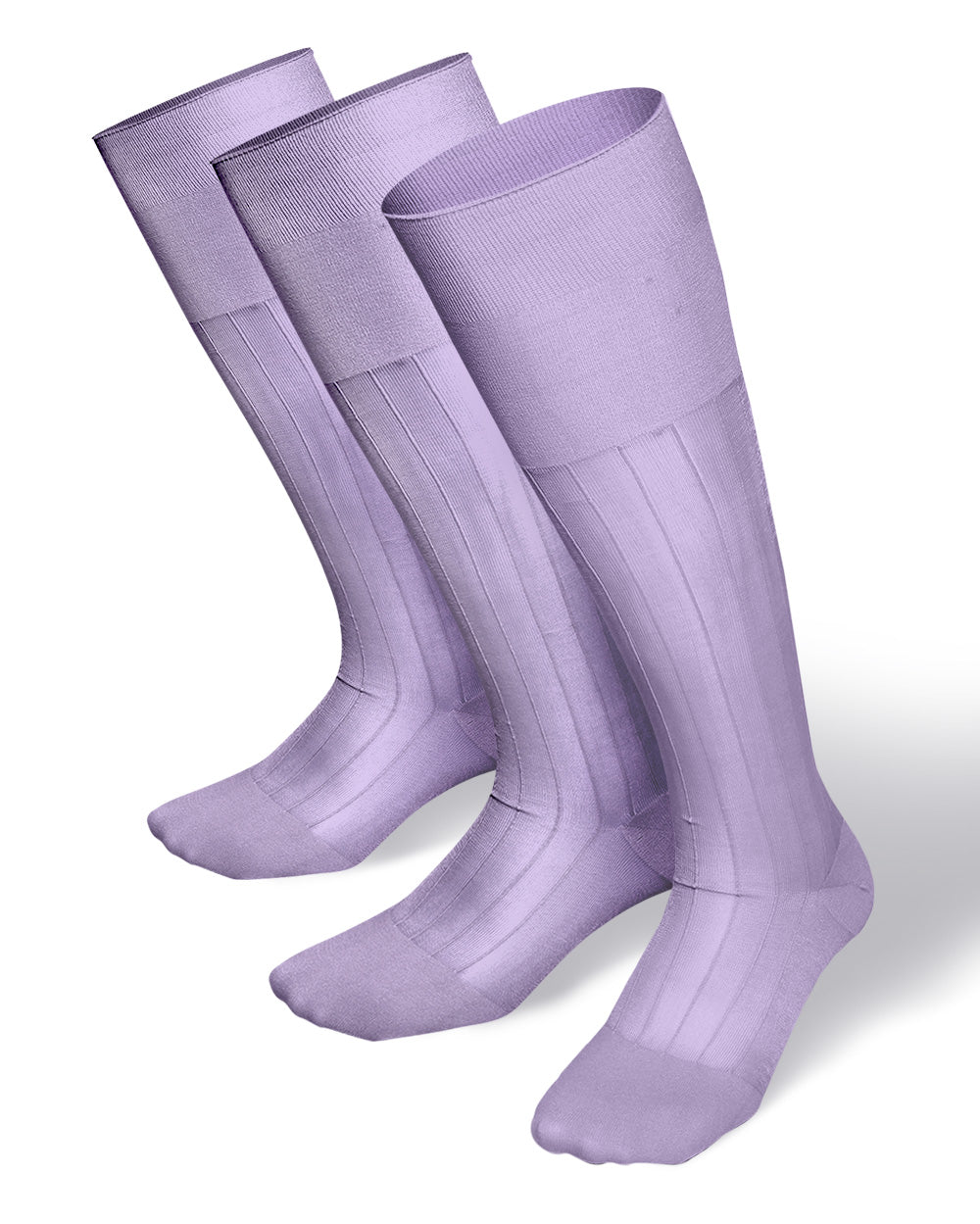 Vittorio Farina Men's Ribbed Shear Nylon Over The Calf Dress Socks - o - c - ivory - 12 - Classy Cufflinks