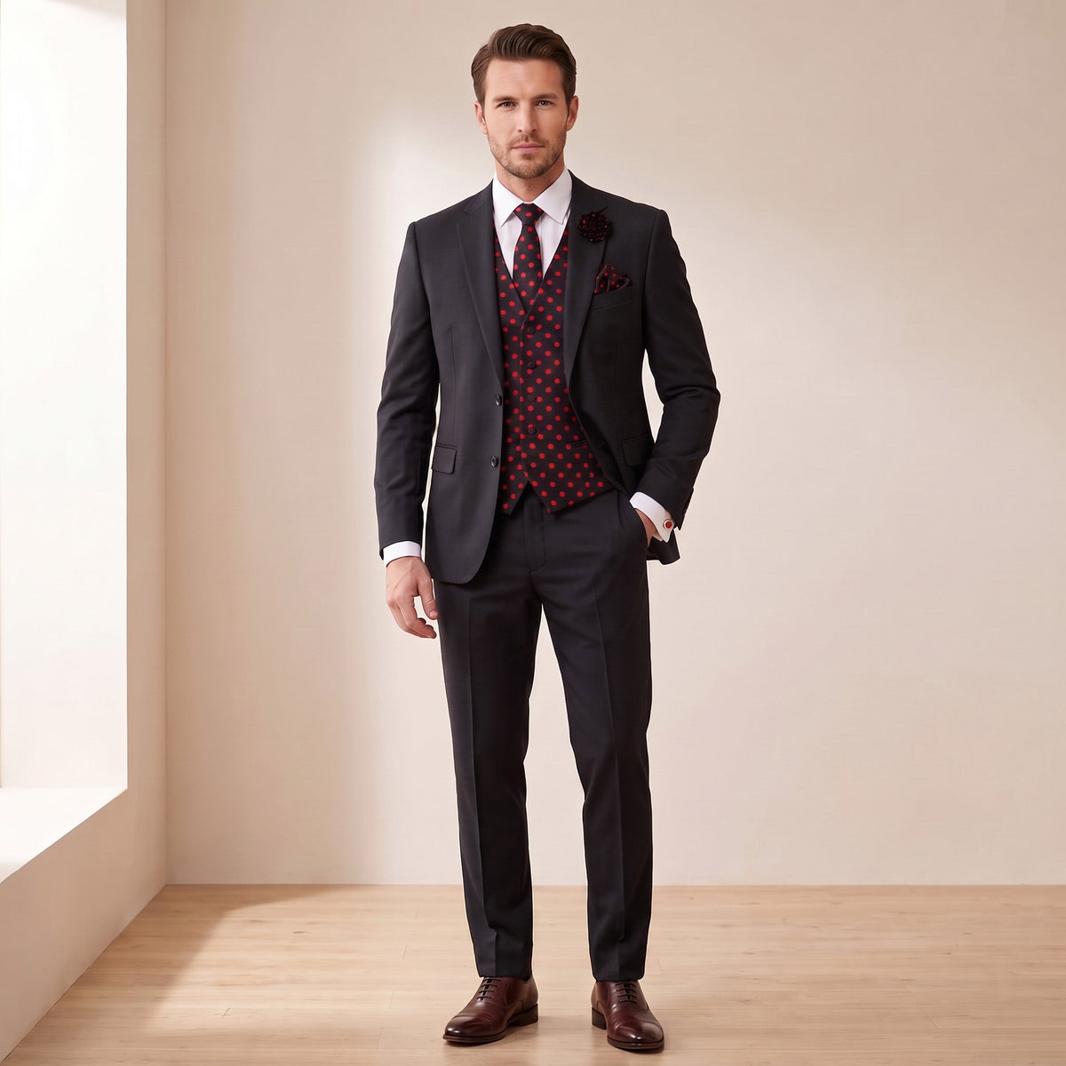 Polka Dot Gentleman Bundle (Black Suit) - S -