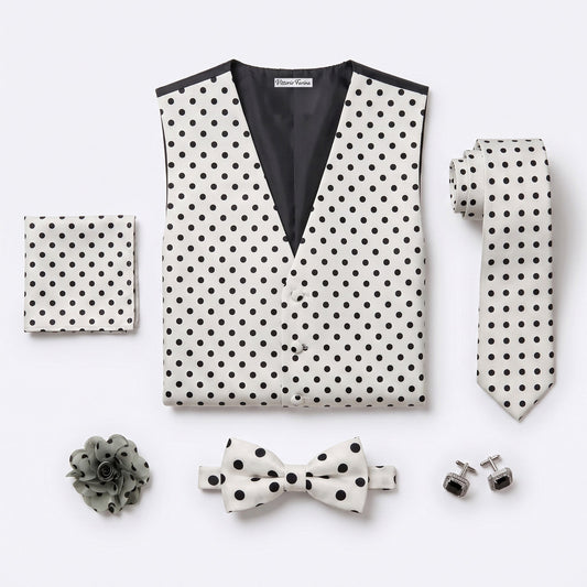 Polka Dot Gentleman Bundle (White and Black Polka Dot) - S -