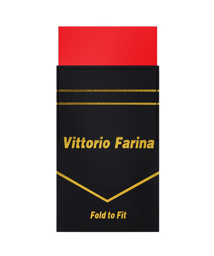 Vittorio Farina Men's Pre - Folded Pocket Square: Flat - PS - PREFOLD - FLAT_RED - Classy Cufflinks