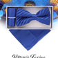 Vittorio Farina Pleated Bow Tie & Pocket Square - rbh - 010 - Classy Cufflinks