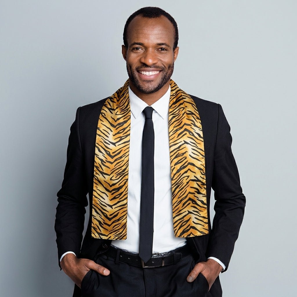 Vittorio Farina Mens' Kente Satin Scarf - SCARVES_Camo - Classy Cufflinks