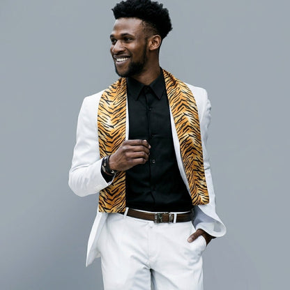 Vittorio Farina Mens' Kente Satin Scarf - SCARVES_Camo - Classy Cufflinks