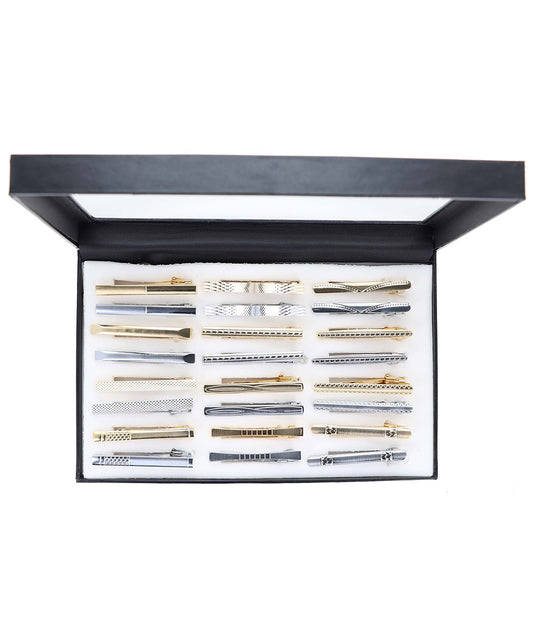 Vittorio Vico Tie Bars in Presentation Box: 24 Pack