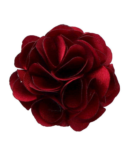 Vittorio Vico Small Satin Flower Lapel Pin - solidlapel - small - burgundy - Classy Cufflinks