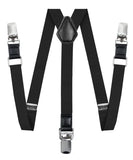 Vittorio Farina Boy's Clip End Suspender with Silver Hardware in Gift Box: 70% Polyester & 30% - Suits You Sir - Black - 