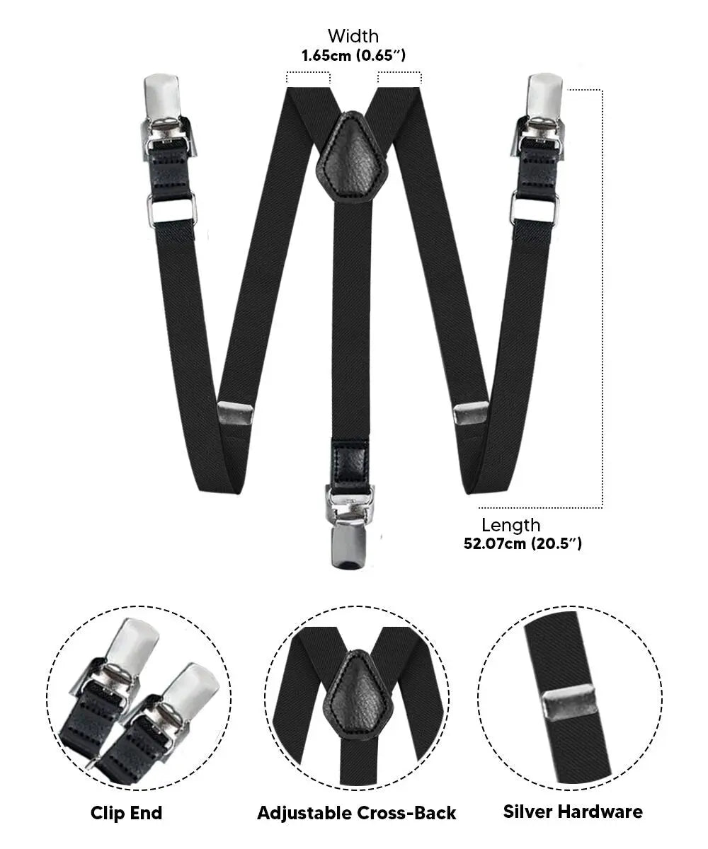 Vittorio Farina Boy's Clip End Suspender with Silver Hardware in Gift Box: 70% Polyester & 30% - Suits You Sir - Royal Blue - 