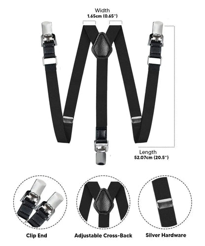 Vittorio Farina Boy's Clip End Suspender with Silver Hardware in Gift Box: 70% Polyester & 30% - Suits You Sir - Royal Blue - 