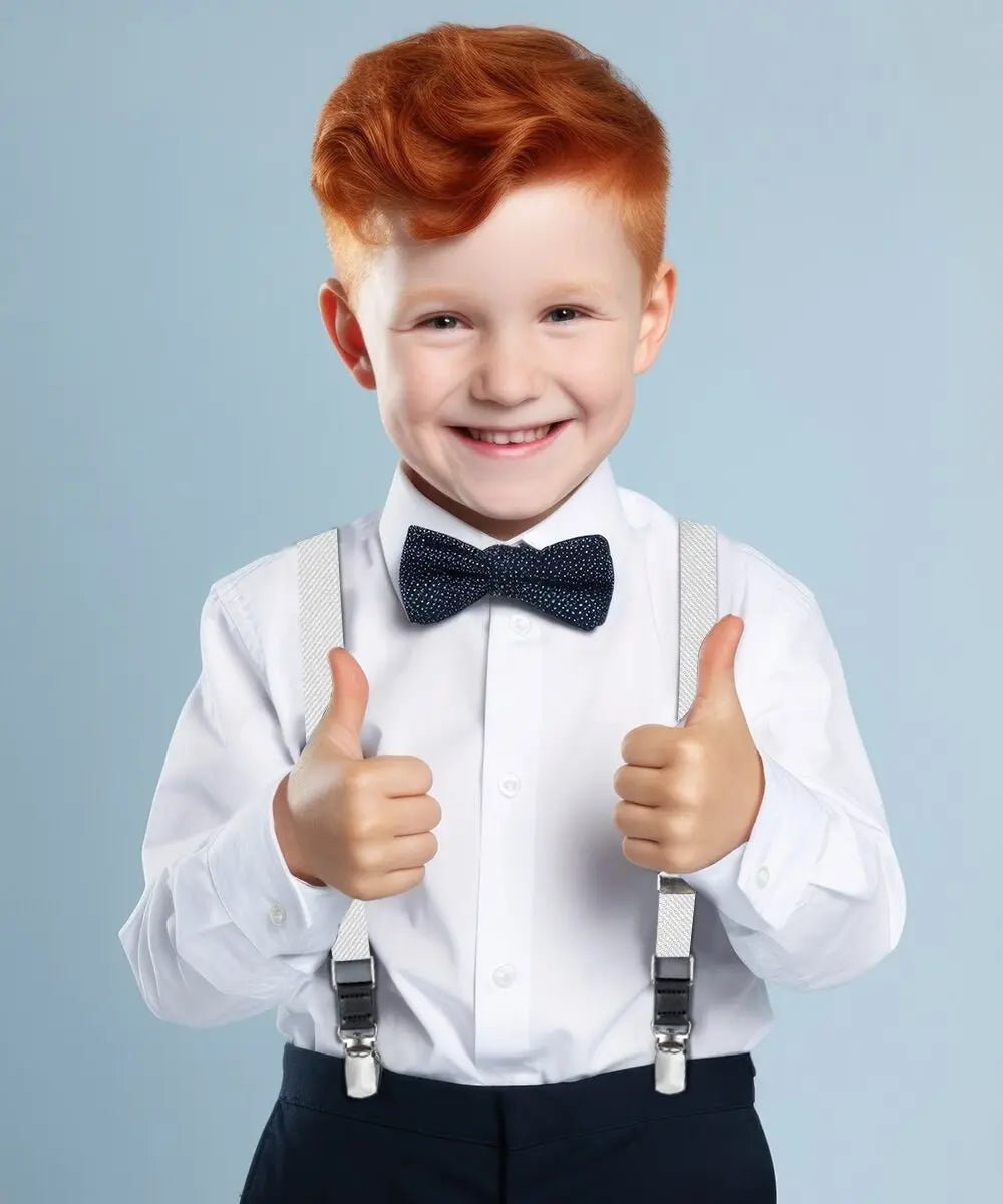 Vittorio Farina Boy's Clip End Suspender with Silver Hardware in Gift Box: 70% Polyester & 30% - Suits You Sir - Royal Blue - 