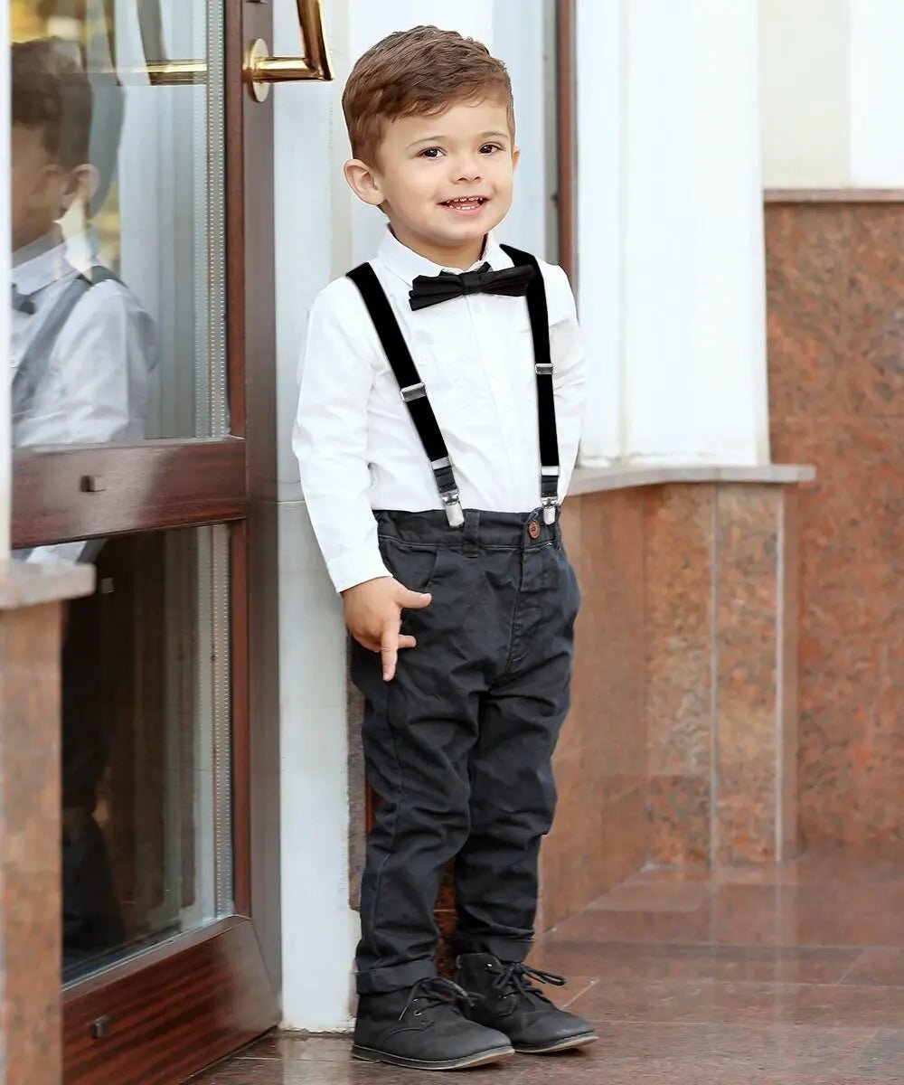 Vittorio Farina Boy's Clip End Suspender with Silver Hardware in Gift Box: 70% Polyester & 30% - Suits You Sir - Royal Blue - 