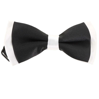 Vittorio Farina Boy's Design Satin Bow Tie - Suits You Sir - Black and White Fold - 
