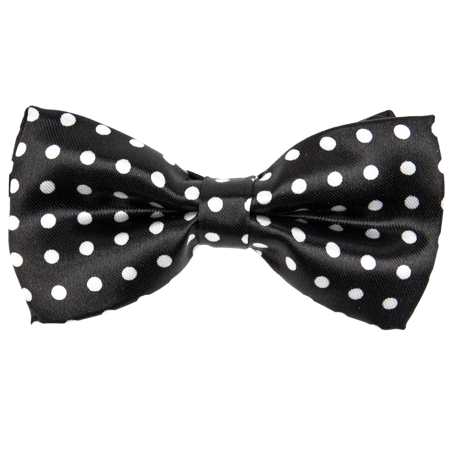 Vittorio Farina Boy's Design Satin Bow Tie - Suits You Sir - Black and White Polka Dot - 