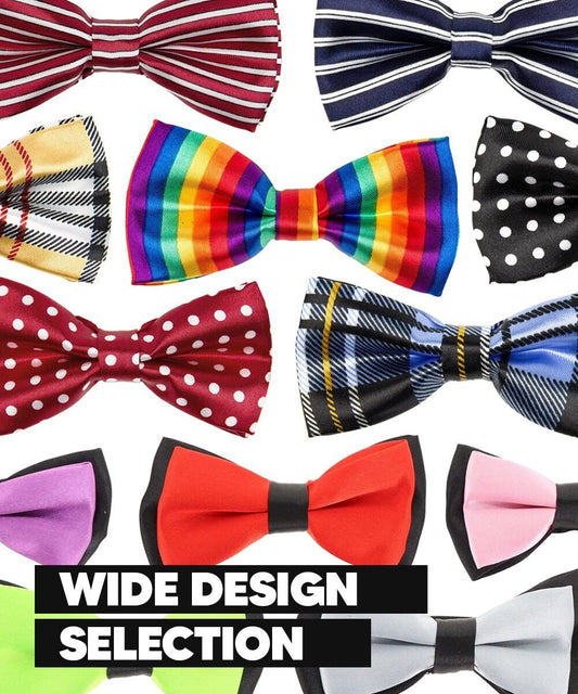 Vittorio Farina Boy's Design Satin Bow Tie - Suits You Sir - Burgundy and White Stripes - 