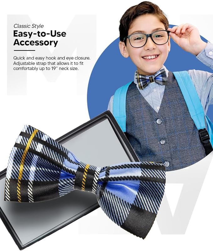 Vittorio Farina Boy's Design Satin Bow Tie - Suits You Sir - Ivory and White Fold - 