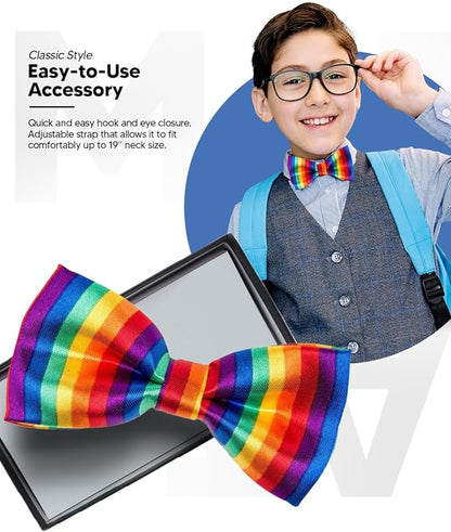 Vittorio Farina Boy's Design Satin Bow Tie - Suits You Sir - Rainbow - 