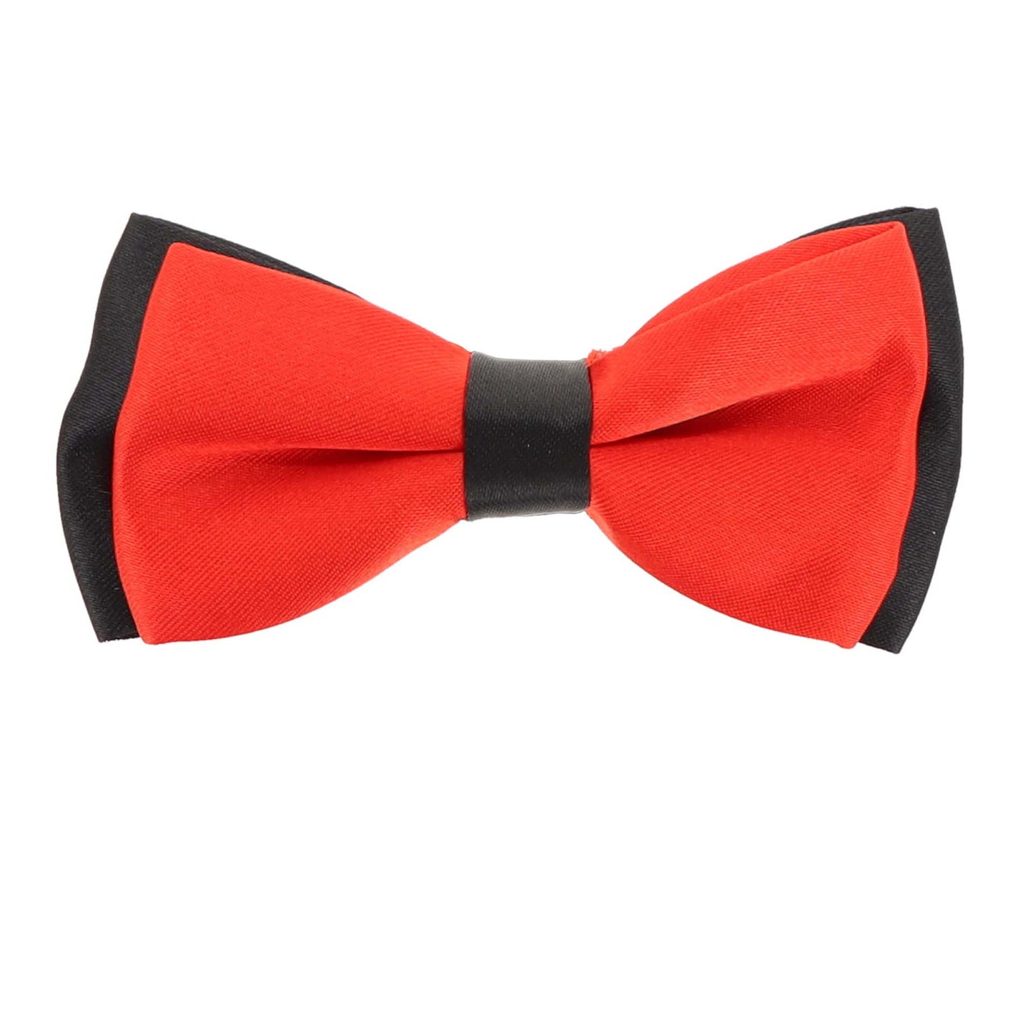 Vittorio Farina Boy's Design Satin Bow Tie - Suits You Sir - Red and Black Fold - 