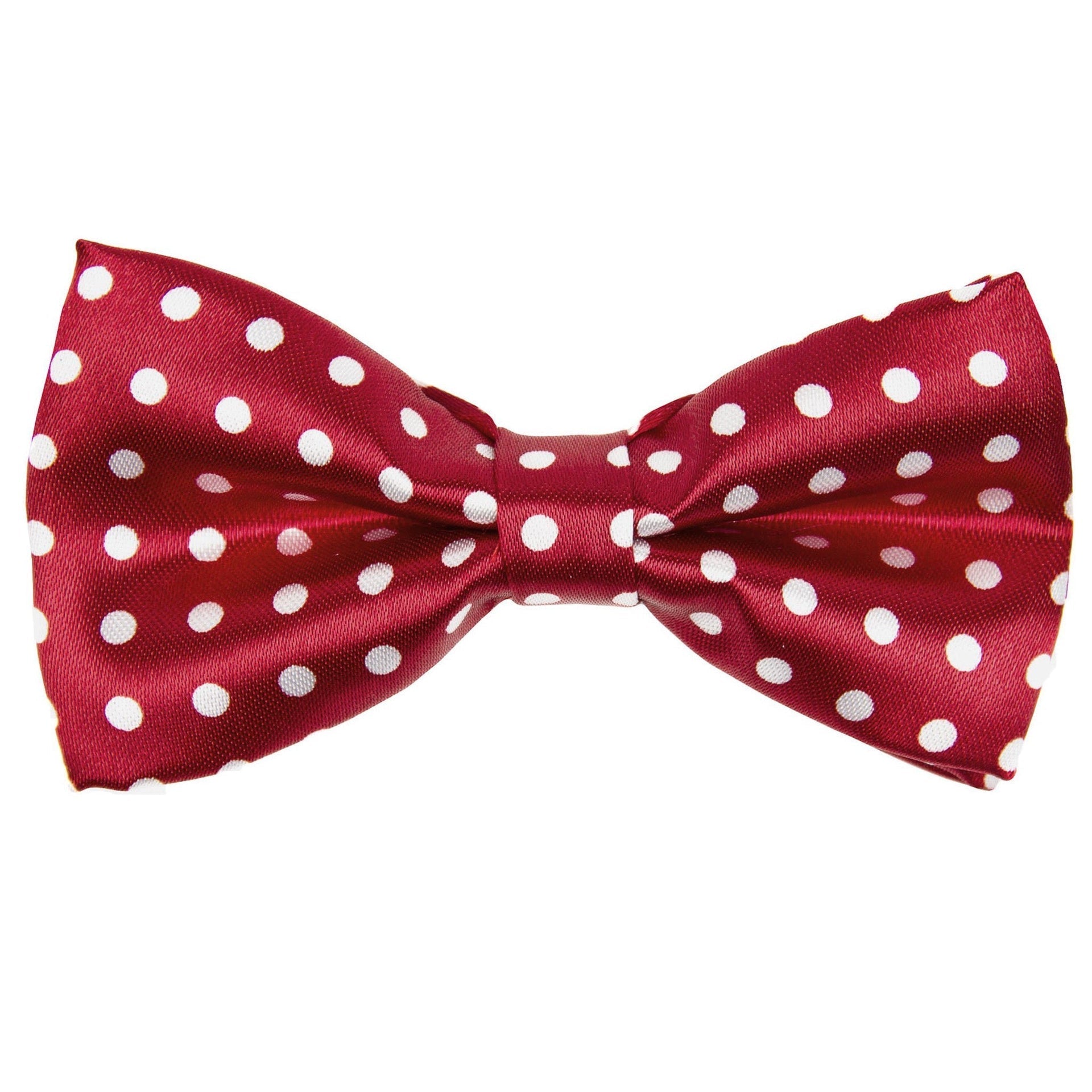 Vittorio Farina Boy's Design Satin Bow Tie - Suits You Sir - Red and White Polka Dot - 