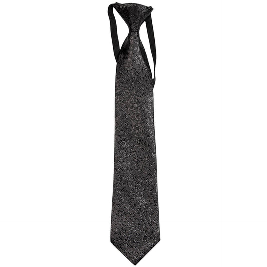 Vittorio Farina Boy's Metallic Elastic Necktie - Suits You Sir - Black - 