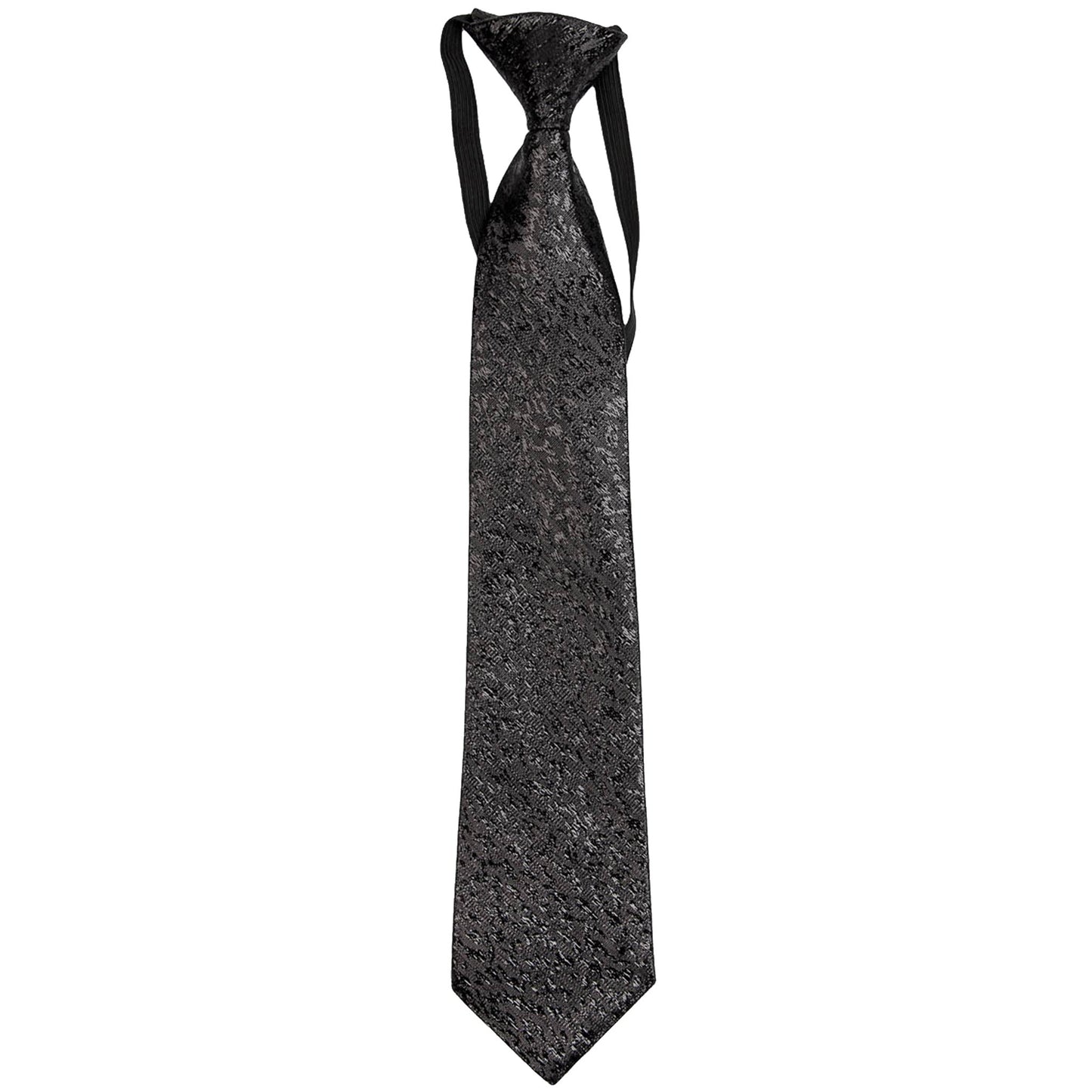 Vittorio Farina Boy's Metallic Elastic Necktie - Suits You Sir - Black - 