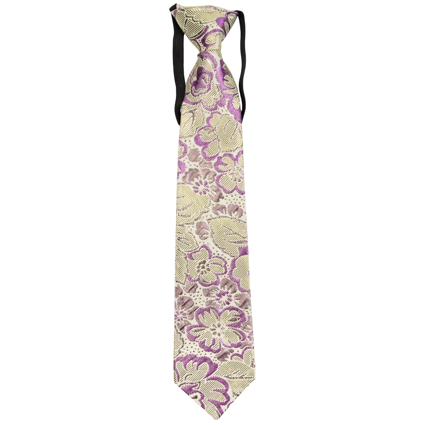 Vittorio Farina Boy's Metallic Elastic Necktie - Suits You Sir - Lavender - 