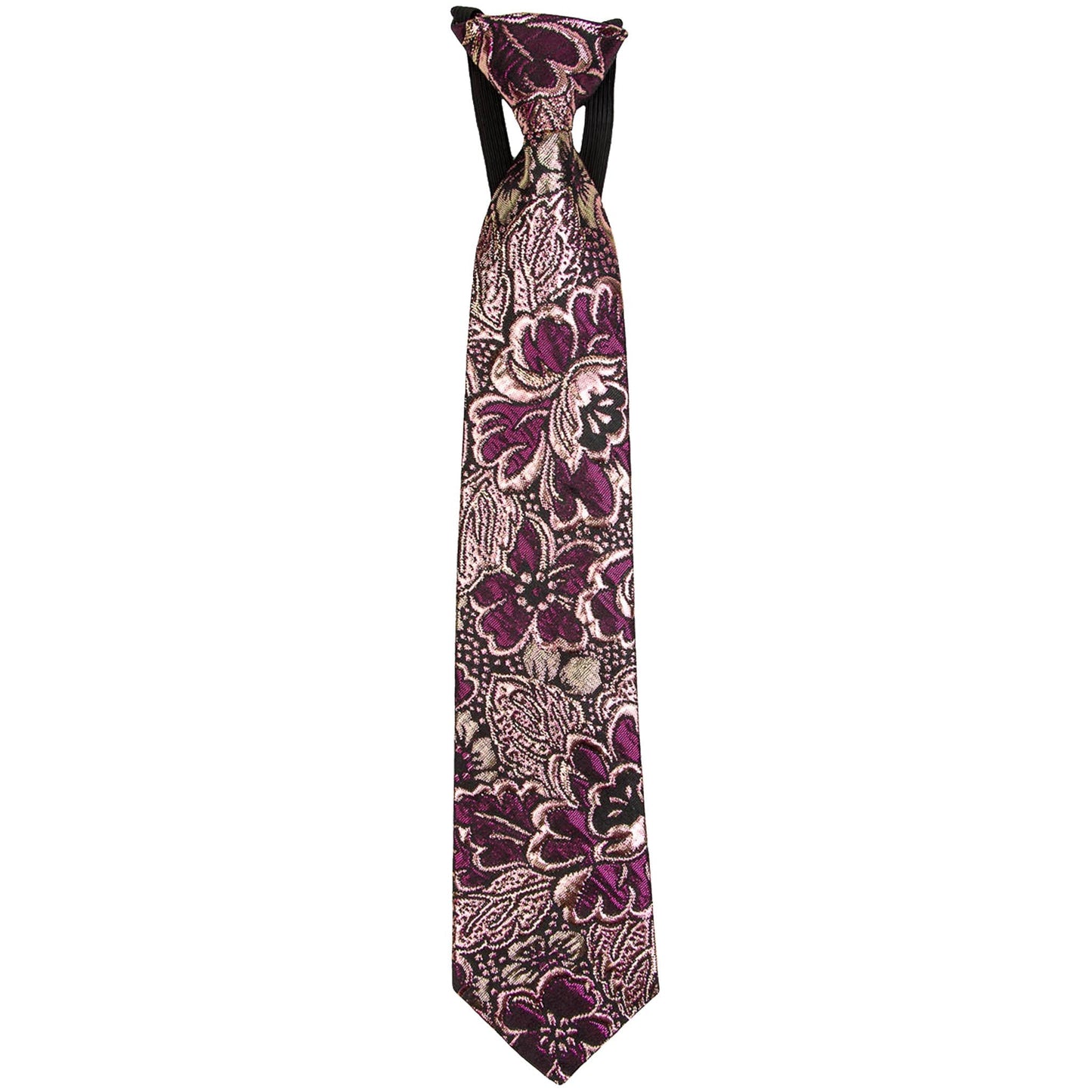 Vittorio Farina Boy's Metallic Elastic Necktie - Suits You Sir - Purple - 