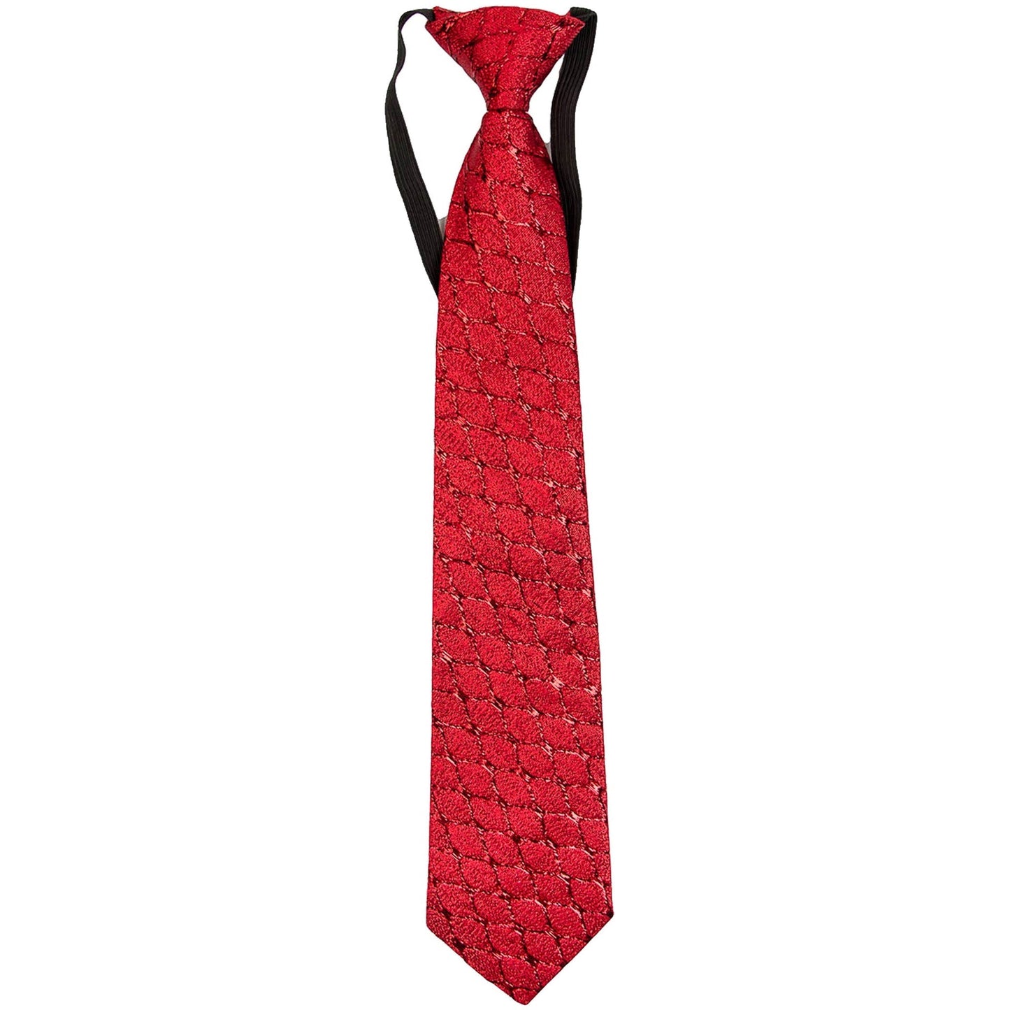 Vittorio Farina Boy's Metallic Elastic Necktie - Suits You Sir - Red - 