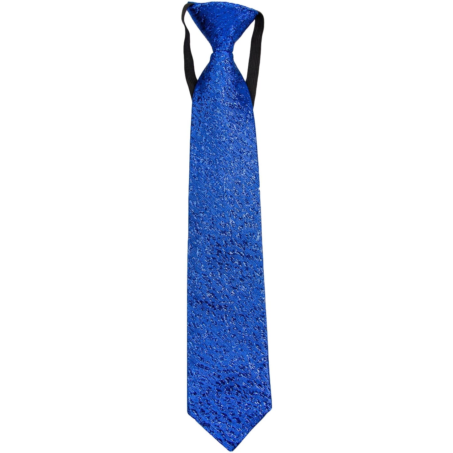 Vittorio Farina Boy's Metallic Elastic Necktie - Suits You Sir - Royal Blue - 