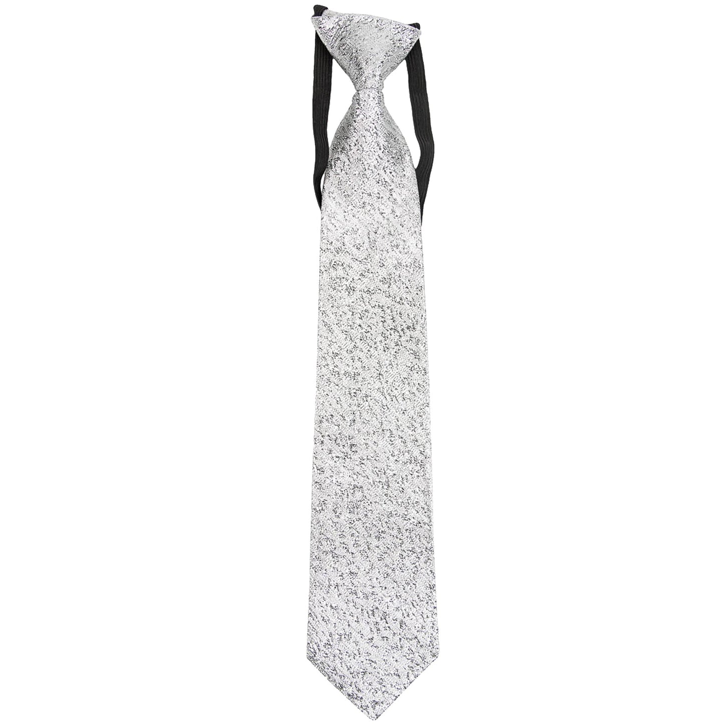 Vittorio Farina Boy's Metallic Elastic Necktie - Suits You Sir - Silver - 