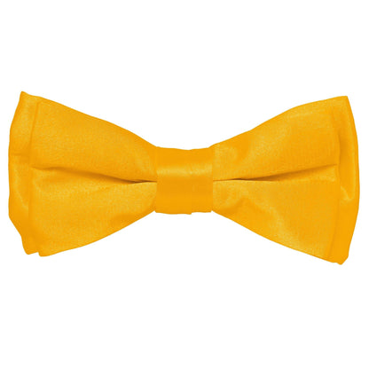 Vittorio Farina Boy's Pretied Solid Silky Satin Bow Tie - Suits You Sir - Amber - 