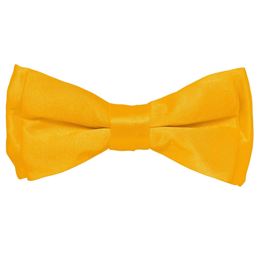 Vittorio Farina Boy's Pretied Solid Silky Satin Bow Tie - Suits You Sir - Amber - 