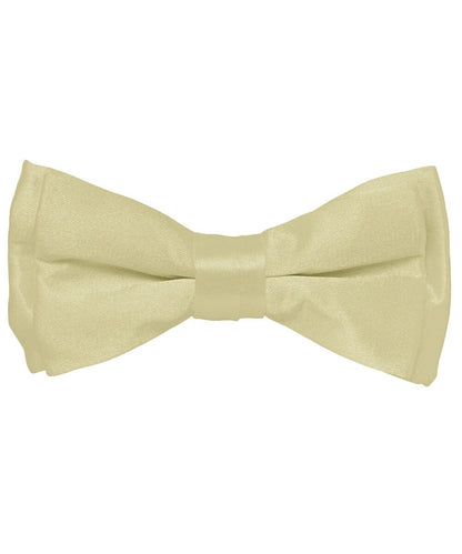 Vittorio Farina Boy's Pretied Solid Silky Satin Bow Tie - Suits You Sir - Ivory - 