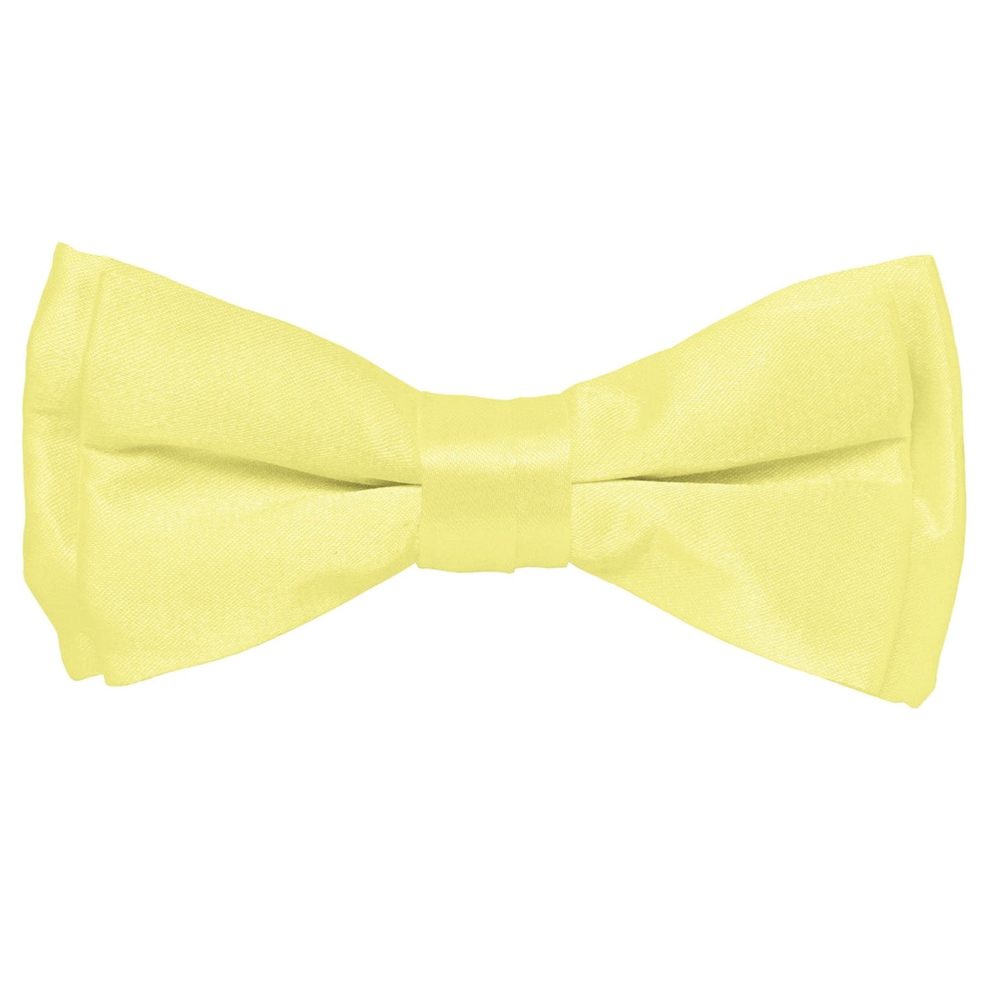 Vittorio Farina Boy's Pretied Solid Silky Satin Bow Tie - Suits You Sir - Maize - 