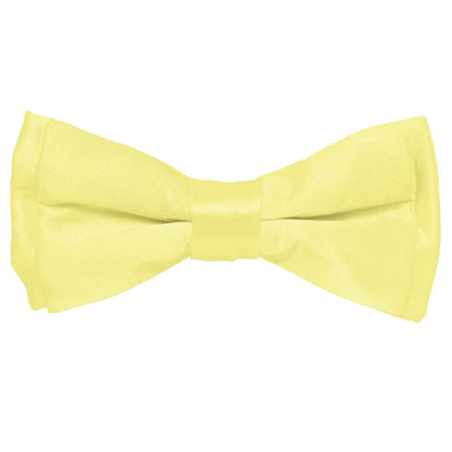 Vittorio Farina Boy's Pretied Solid Silky Satin Bow Tie - Suits You Sir - Maize - 