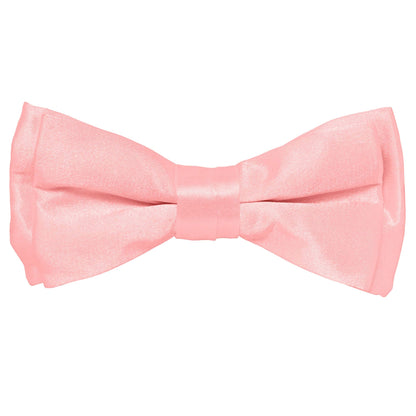 Vittorio Farina Boy's Pretied Solid Silky Satin Bow Tie - Suits You Sir - Pink - 