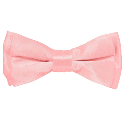 Vittorio Farina Boy's Pretied Solid Silky Satin Bow Tie - Suits You Sir - Pink - 