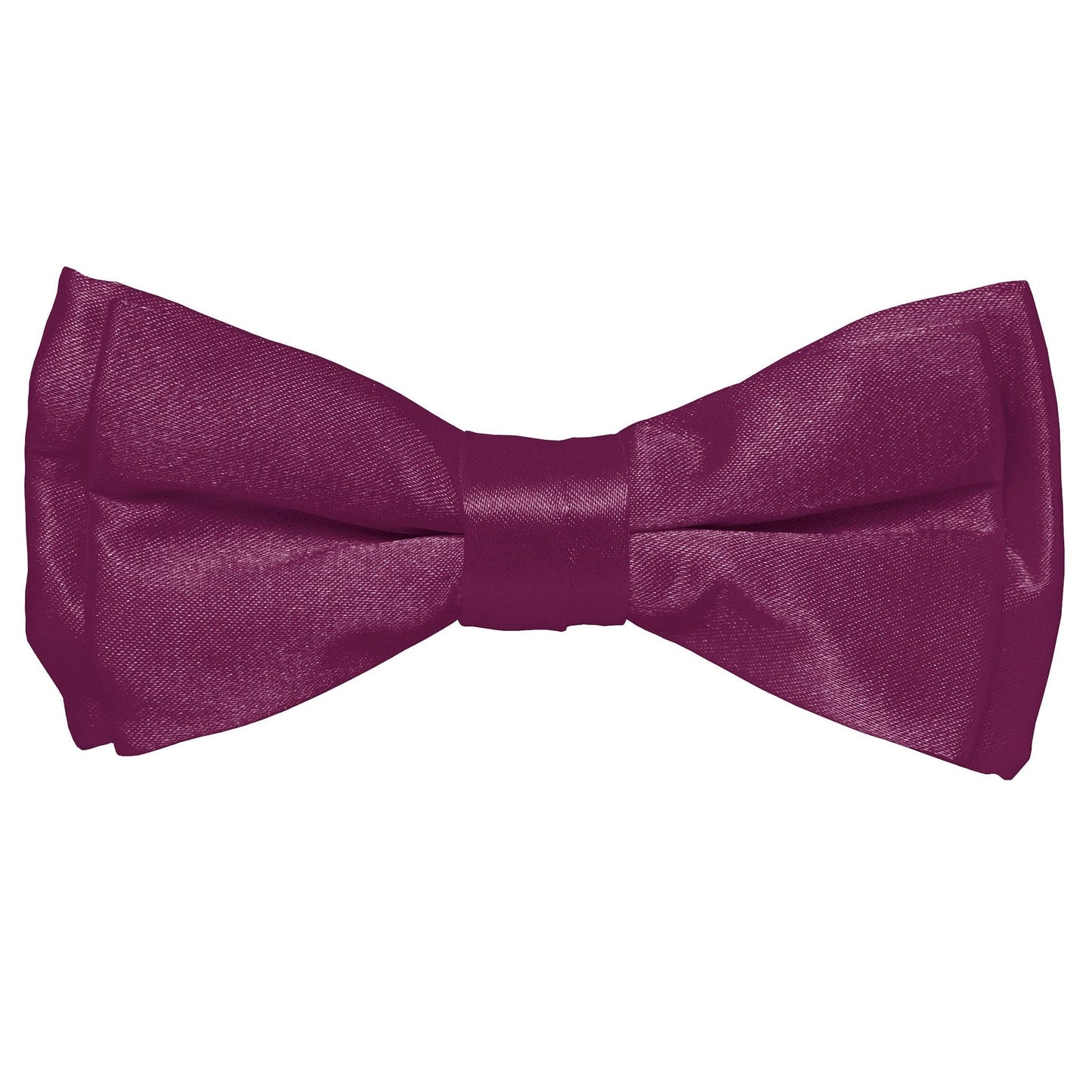Vittorio Farina Boy's Pretied Solid Silky Satin Bow Tie - Suits You Sir - Plum - 