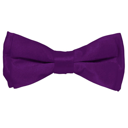 Vittorio Farina Boy's Pretied Solid Silky Satin Bow Tie - Suits You Sir - Purple - 