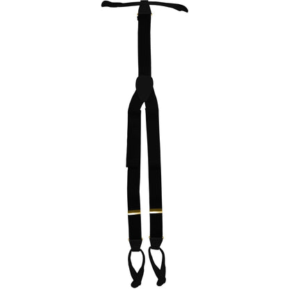 Vittorio Farina Men's Button End Suspender in Gift Box: 70% Polyester & 30% Elastomer - Suits You Sir - Black - Gold