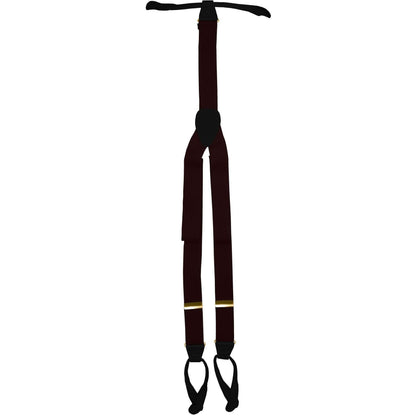 Vittorio Farina Men's Button End Suspender in Gift Box: 70% Polyester & 30% Elastomer - Suits You Sir - Burgundy - Gold