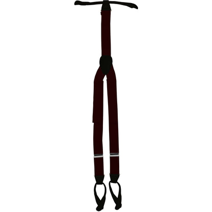 Vittorio Farina Men's Button End Suspender in Gift Box: 70% Polyester & 30% Elastomer - Suits You Sir - Burgundy - Silver