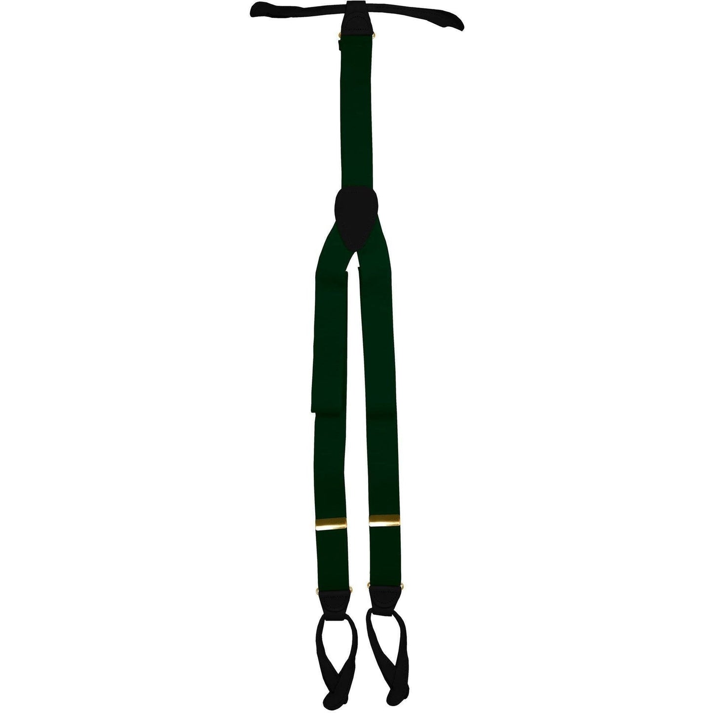 Vittorio Farina Men's Button End Suspender in Gift Box: 70% Polyester & 30% Elastomer - Suits You Sir - Hunter Green - Gold