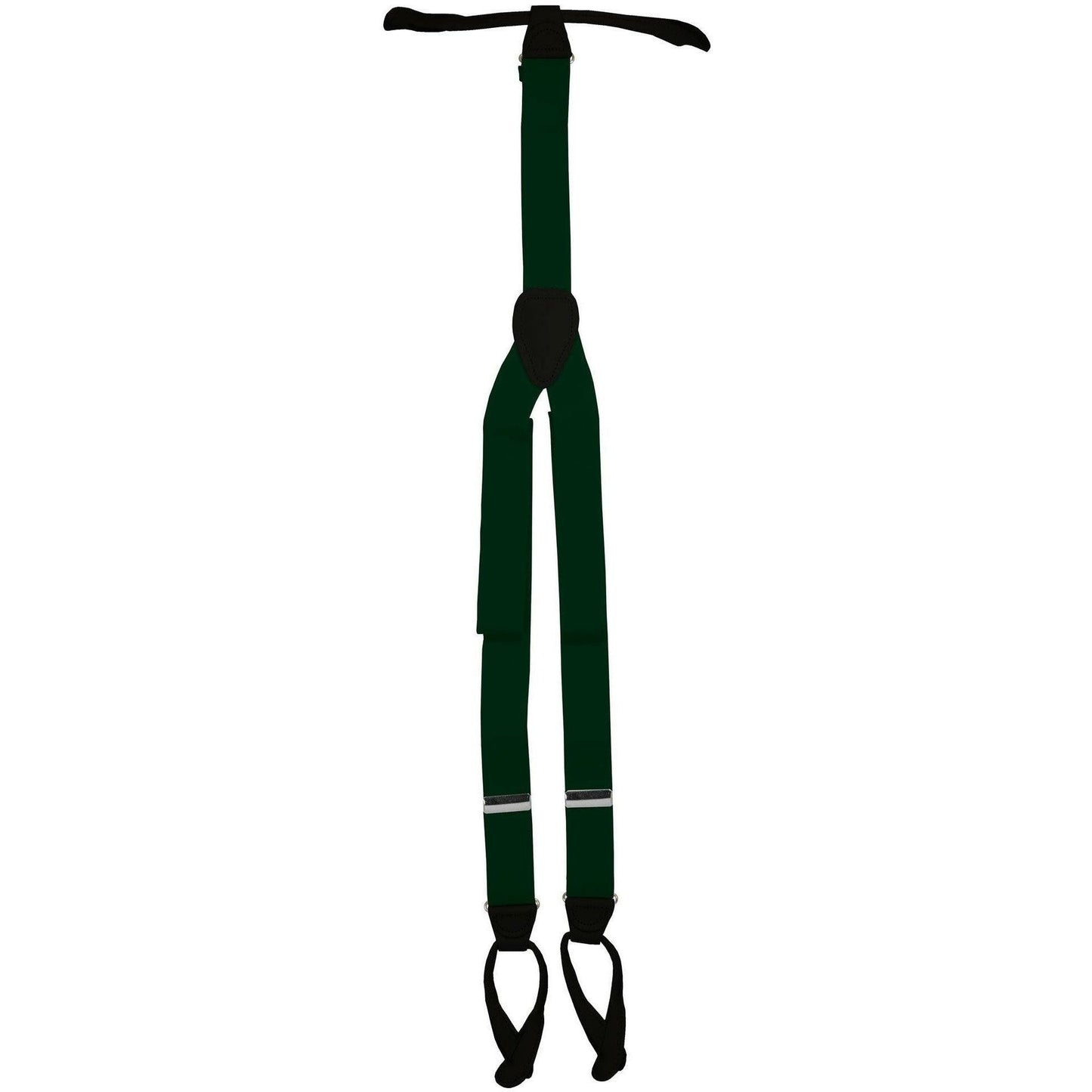 Vittorio Farina Men's Button End Suspender in Gift Box: 70% Polyester & 30% Elastomer - Suits You Sir - Hunter Green - Silver